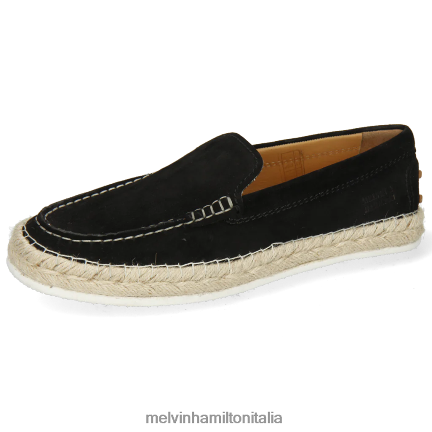 esso Melvin & Hamilton donne Carolina 13 nero espadrillas DLT2BB1884