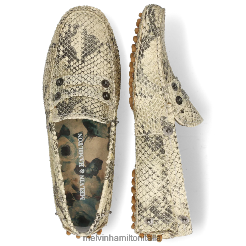 esso Melvin & Hamilton donne Carolina 1 grigio mocassini DLT2BB1441