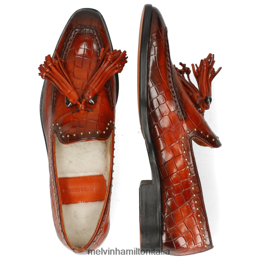 esso Melvin & Hamilton donne Emma 11 arancia mocassini L80P2P1420