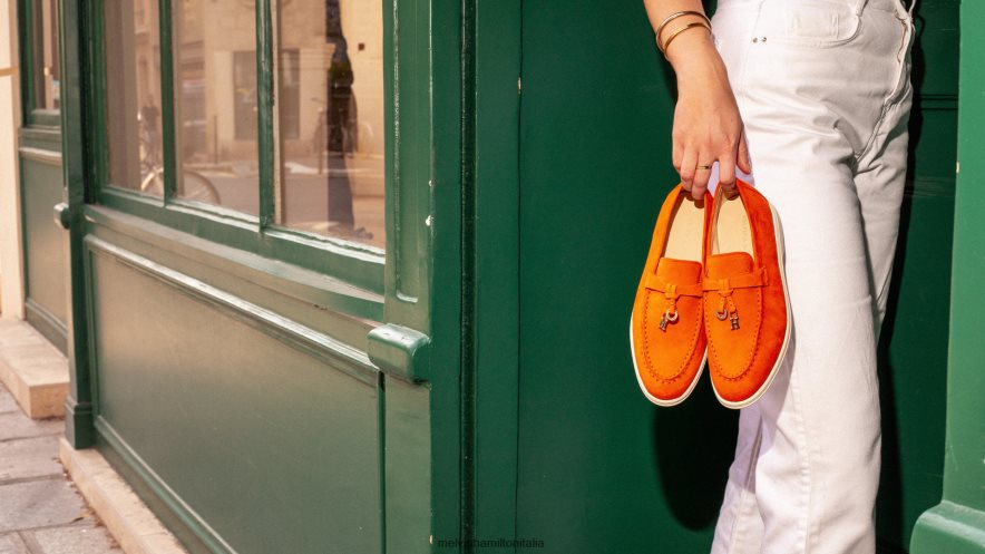 esso Melvin & Hamilton donne adley 3 arancia mocassini L80P2P1303