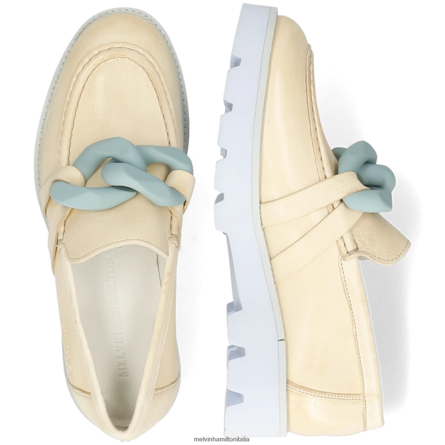 esso Melvin & Hamilton donne giada 32 bianco mocassini L80P2P1457
