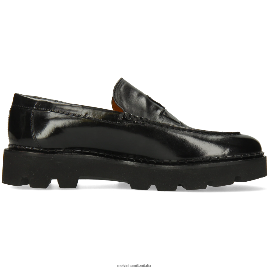 esso Melvin & Hamilton donne giada 39 nero mocassini L80P2P1406