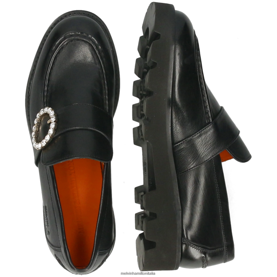 esso Melvin & Hamilton donne giada 53 nero mocassini L80P2P1346