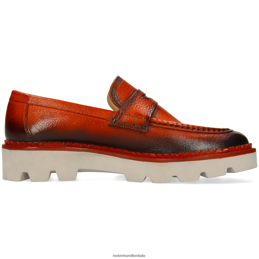 esso Melvin & Hamilton donne giada 6 arancia mocassini L80P2P1394