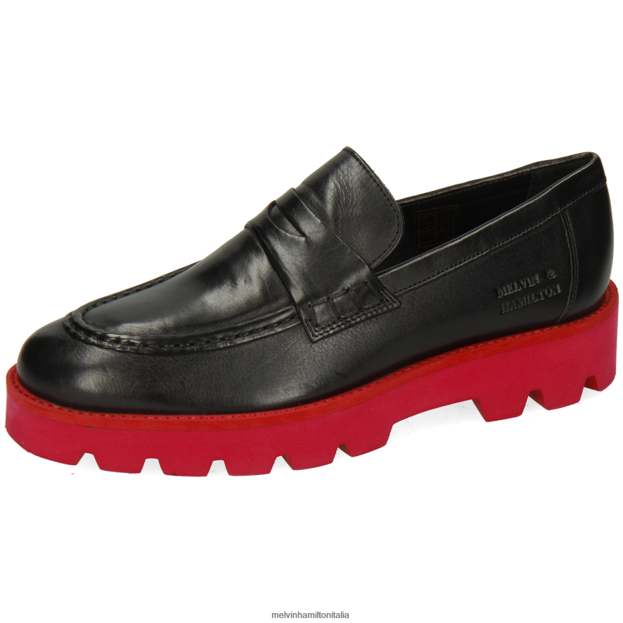 esso Melvin & Hamilton donne giada 6 nero mocassini L80P2P1383