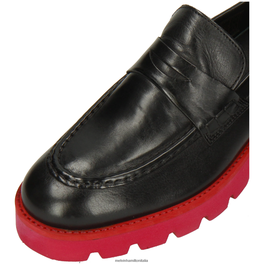 esso Melvin & Hamilton donne giada 6 nero mocassini L80P2P1383