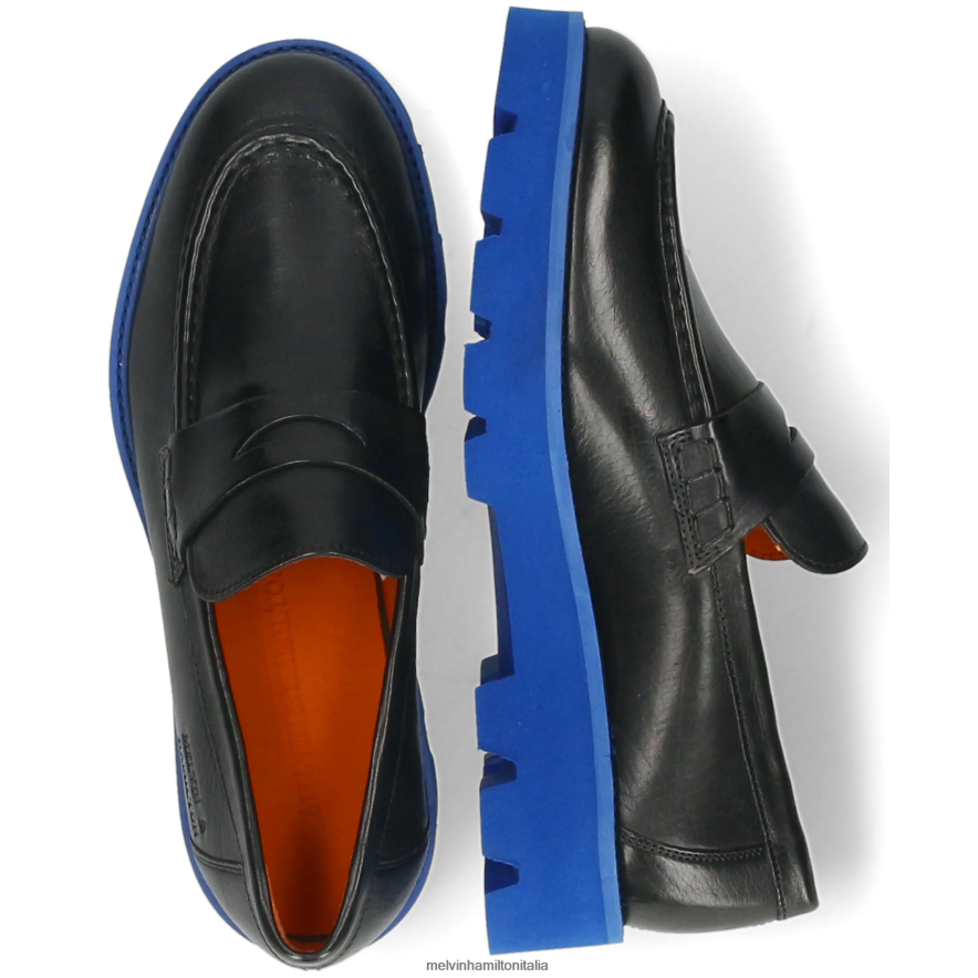 esso Melvin & Hamilton donne giada 6 nero mocassini L80P2P1391