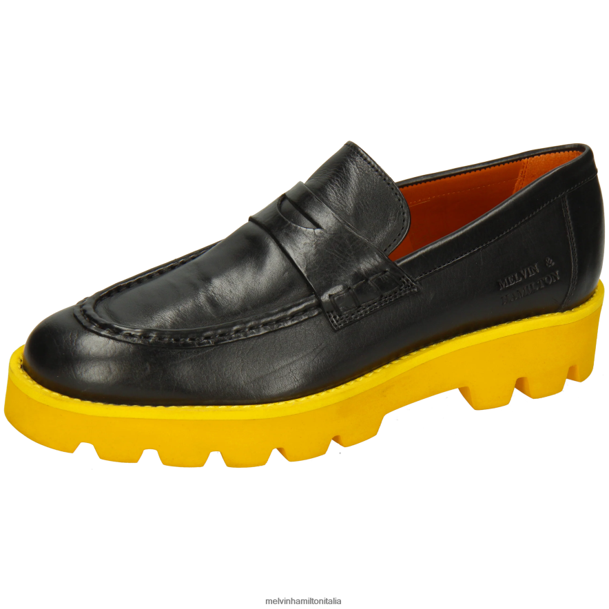 esso Melvin & Hamilton donne giada 6 nero mocassini L80P2P1393
