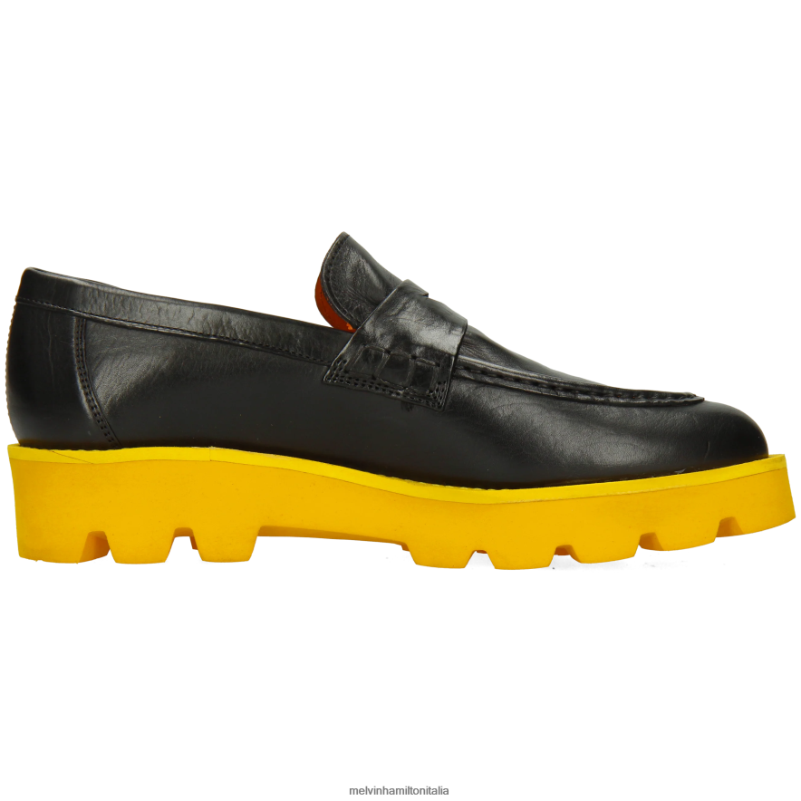 esso Melvin & Hamilton donne giada 6 nero mocassini L80P2P1393