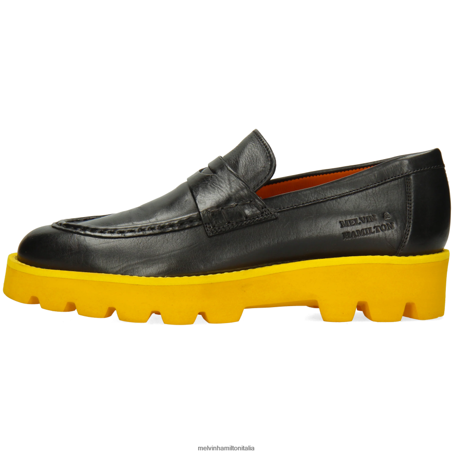 esso Melvin & Hamilton donne giada 6 nero mocassini L80P2P1393