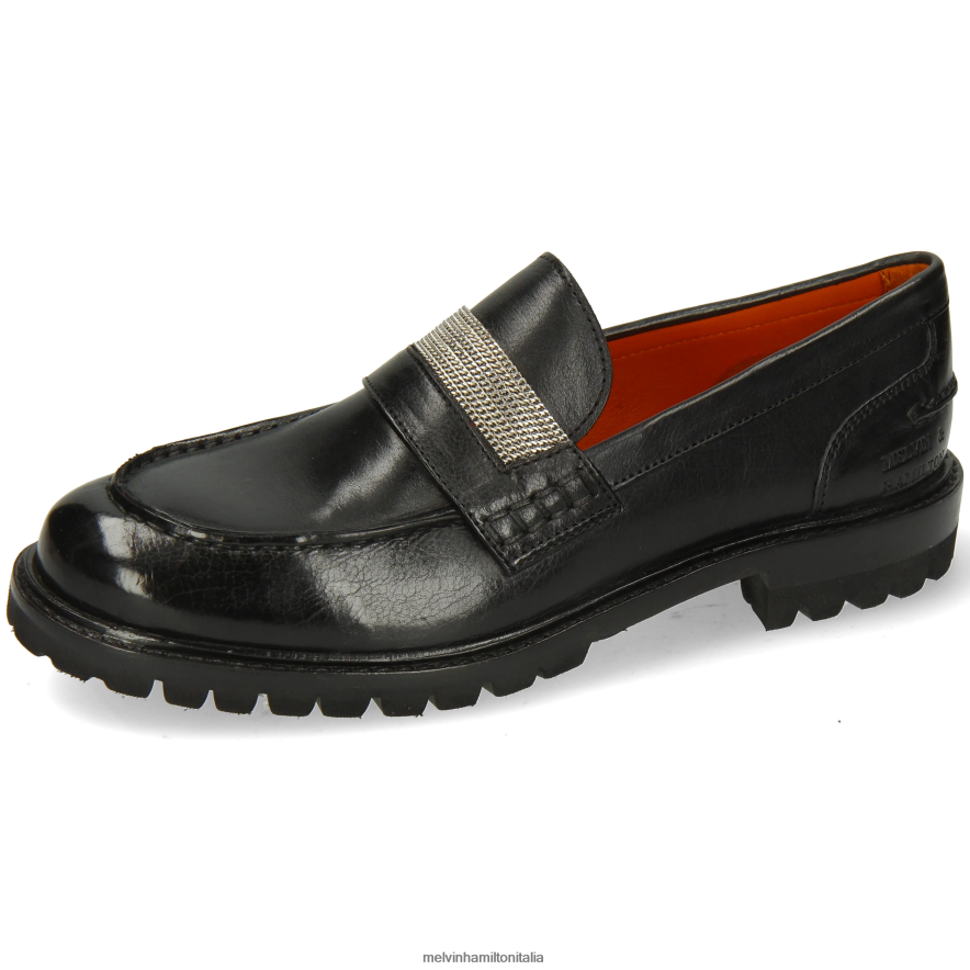 esso Melvin & Hamilton donne regina 15 nero mocassini L80P2P1310