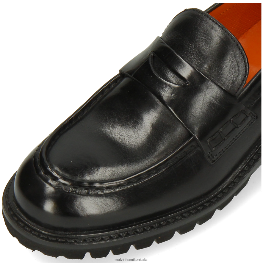 esso Melvin & Hamilton donne regina 6 nero mocassini L80P2P1309