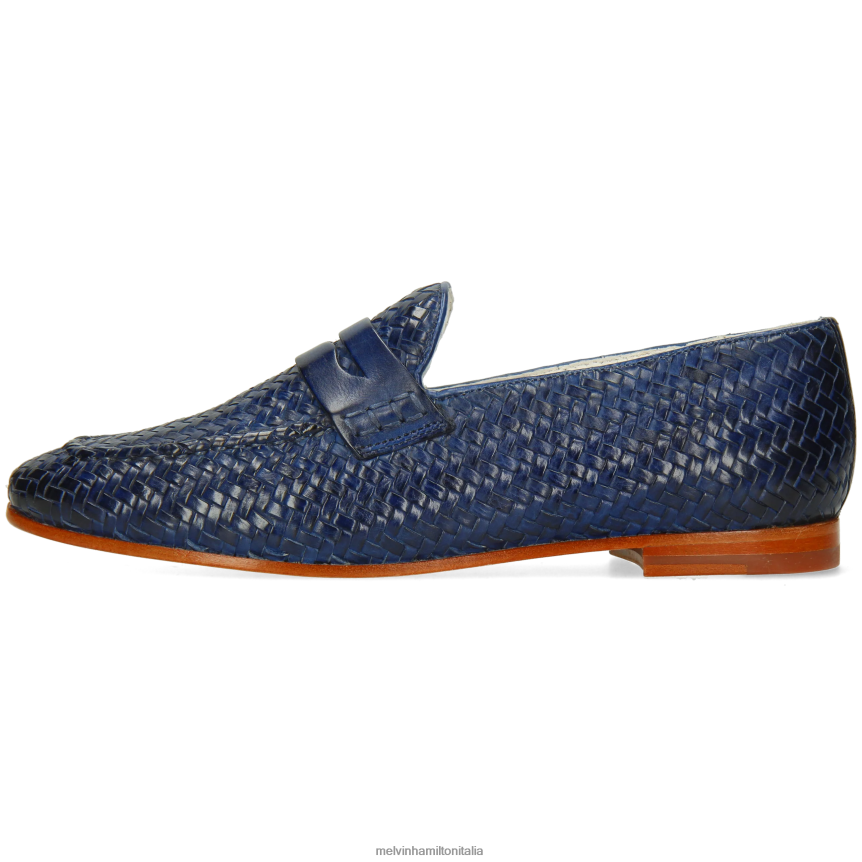 esso Melvin & Hamilton donne scarlatta 52 blu mocassini DLT2BB1402