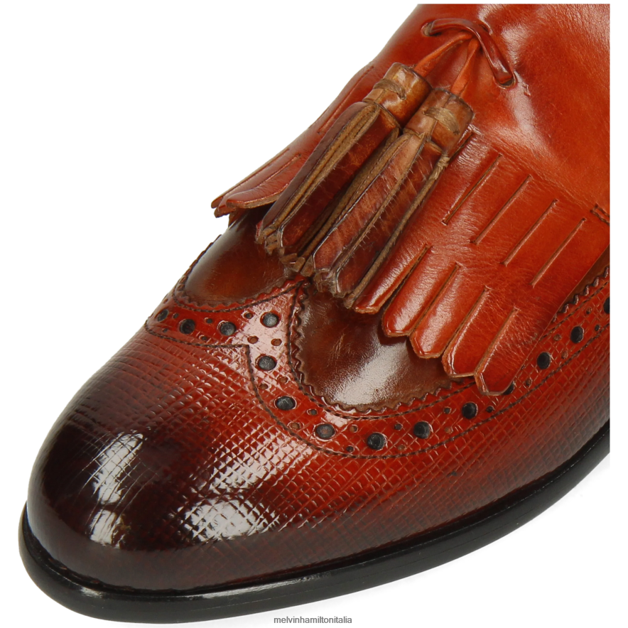 esso Melvin & Hamilton donne selina 3 arancia mocassini L80P2P1397