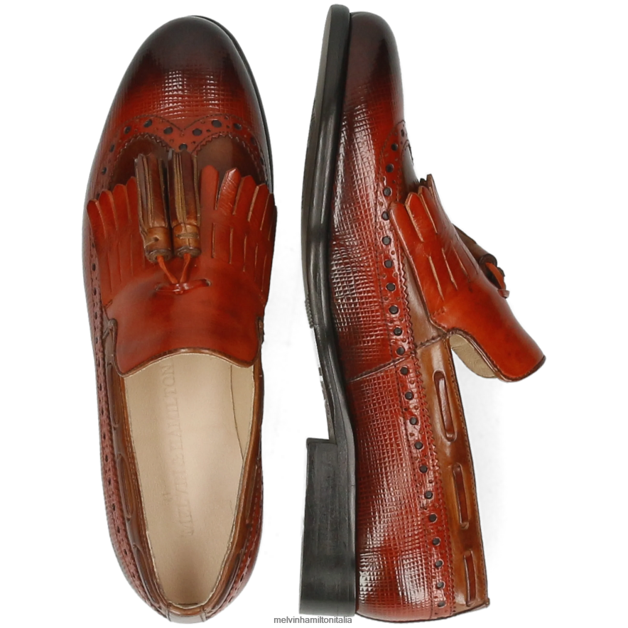 esso Melvin & Hamilton donne selina 3 arancia mocassini L80P2P1397