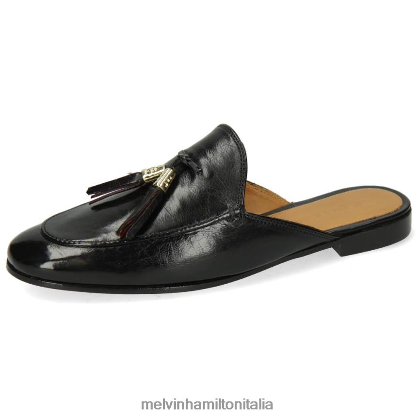 esso Melvin & Hamilton donne scarlatta 2 nero muli DLT2BB1752