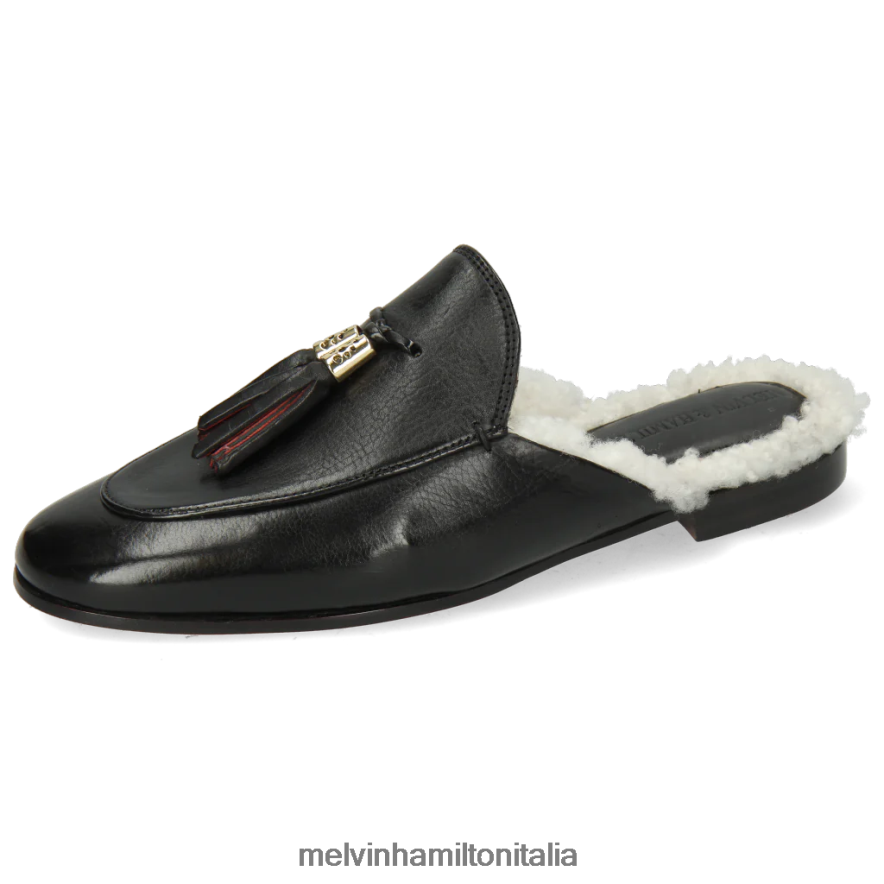 esso Melvin & Hamilton donne scarlatta 2 nero muli L80P2P1694