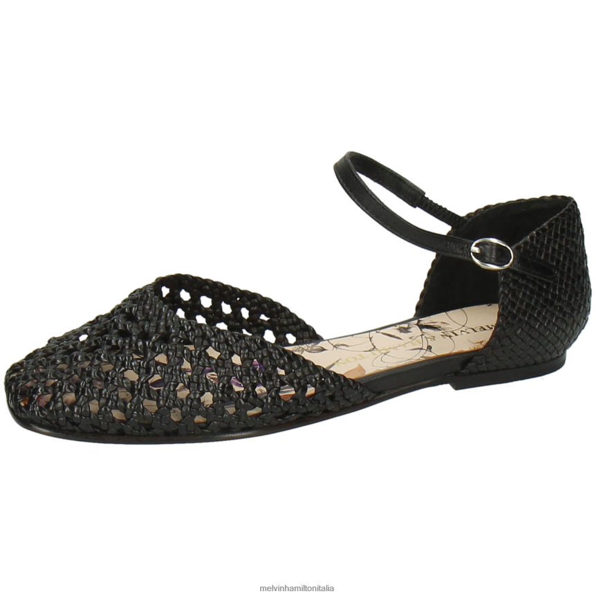 esso Melvin & Hamilton donne Melly 9 nero sandali DLT2BB1937