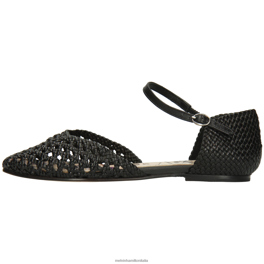 esso Melvin & Hamilton donne Melly 9 nero sandali DLT2BB1937