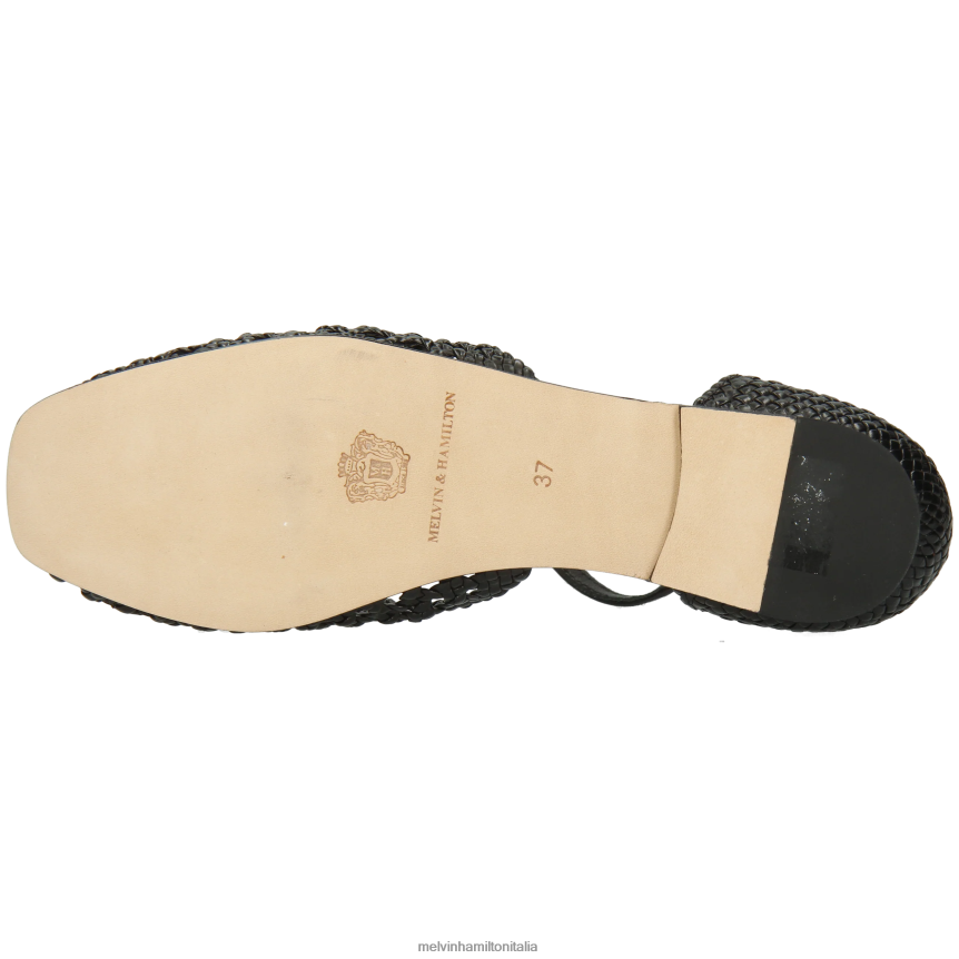 esso Melvin & Hamilton donne Melly 9 nero sandali DLT2BB1937