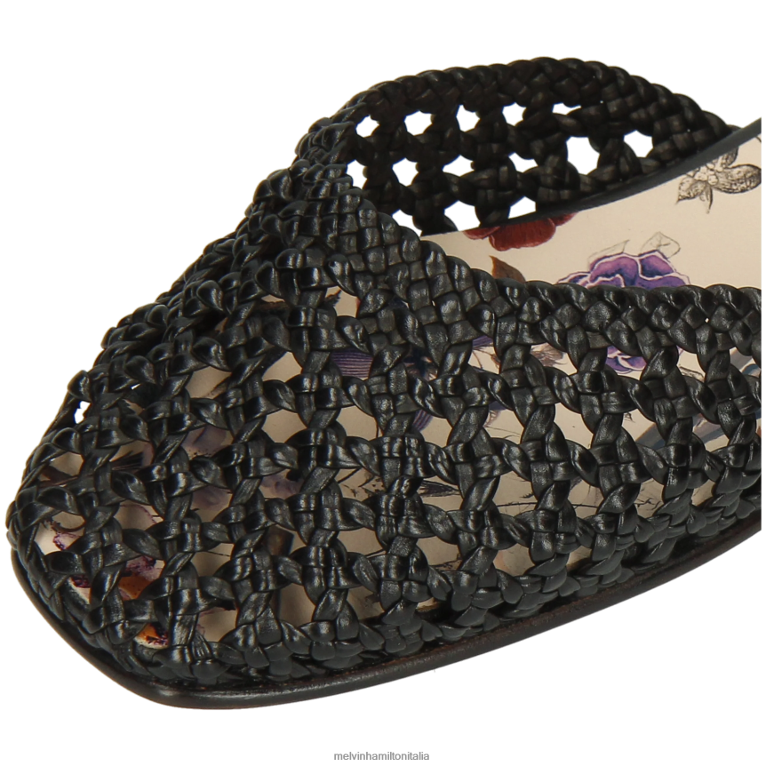 esso Melvin & Hamilton donne Melly 9 nero sandali DLT2BB1937