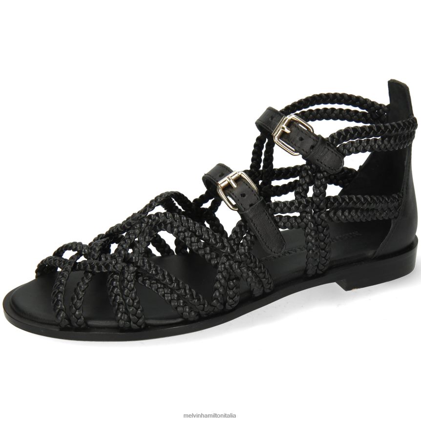 esso Melvin & Hamilton donne sandra48 nero sandali DLT2BB1911