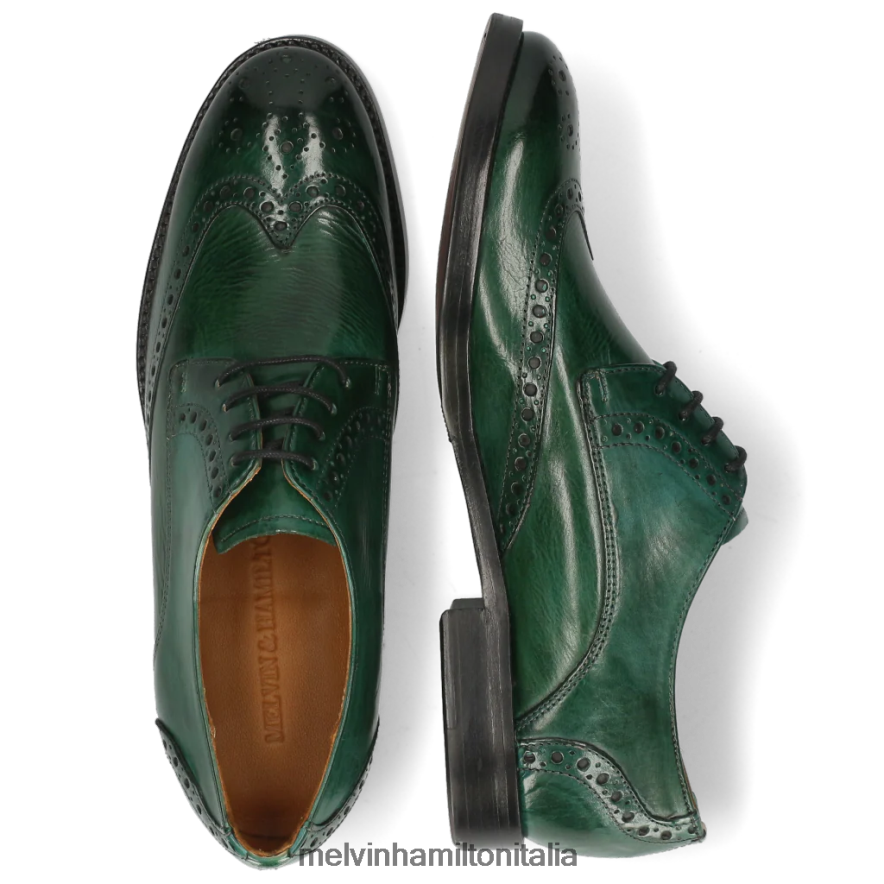 esso Melvin & Hamilton donne amélie 3 verde scarpe derby L80P2P1518
