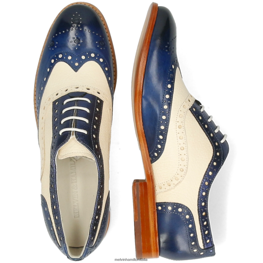 esso Melvin & Hamilton donne Amelia 70 blu scarpe oxford L80P2P1274