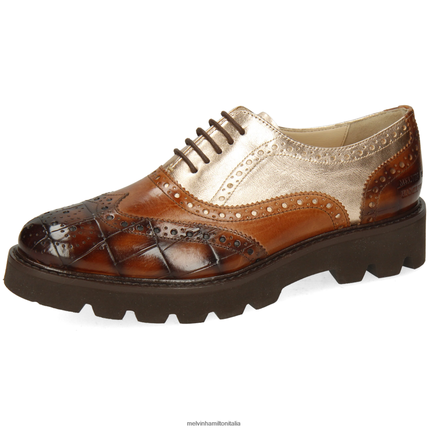 esso Melvin & Hamilton donne Molly 2 marrone scarpe oxford L80P2P1266