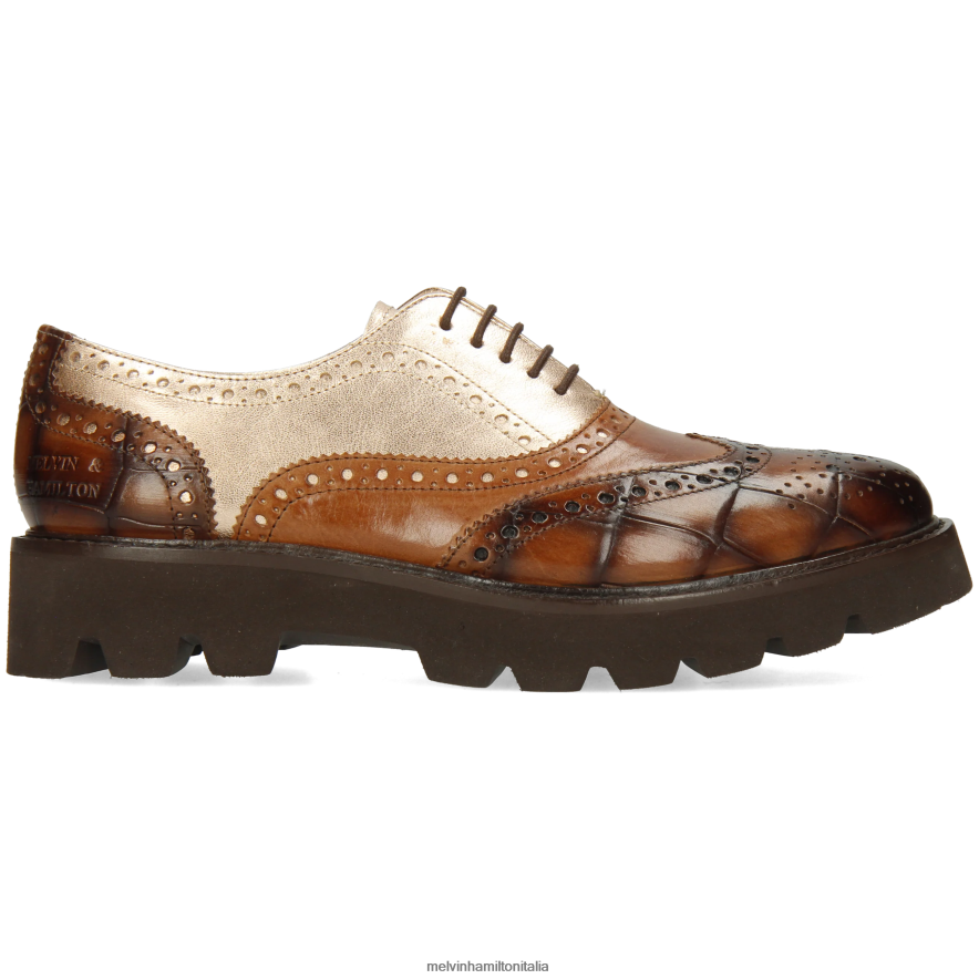 esso Melvin & Hamilton donne Molly 2 marrone scarpe oxford L80P2P1266