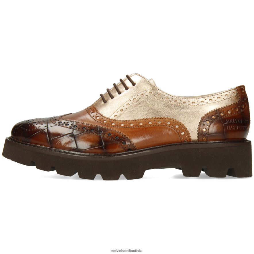 esso Melvin & Hamilton donne Molly 2 marrone scarpe oxford L80P2P1266