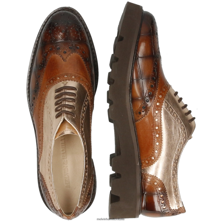 esso Melvin & Hamilton donne Molly 2 marrone scarpe oxford L80P2P1266