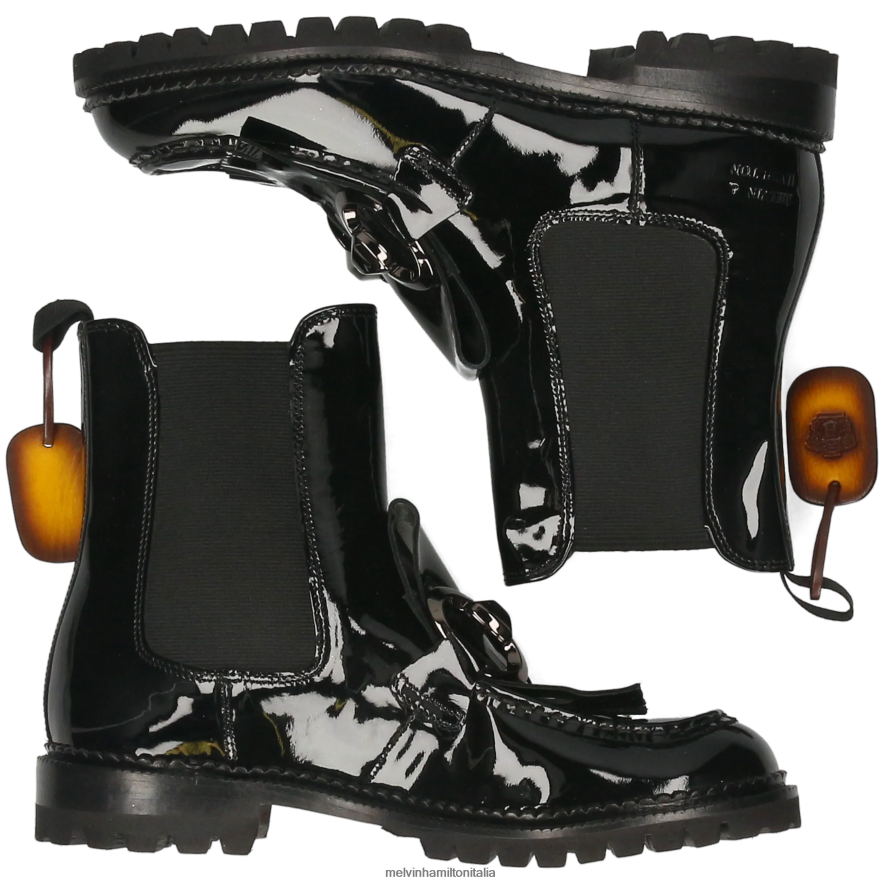 esso Melvin & Hamilton donne Maria 11 nero stivaletti L80P2P959