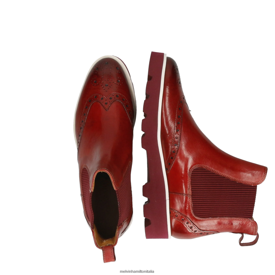 esso Melvin & Hamilton donne Selina 29 rosso stivaletti L80P2P858