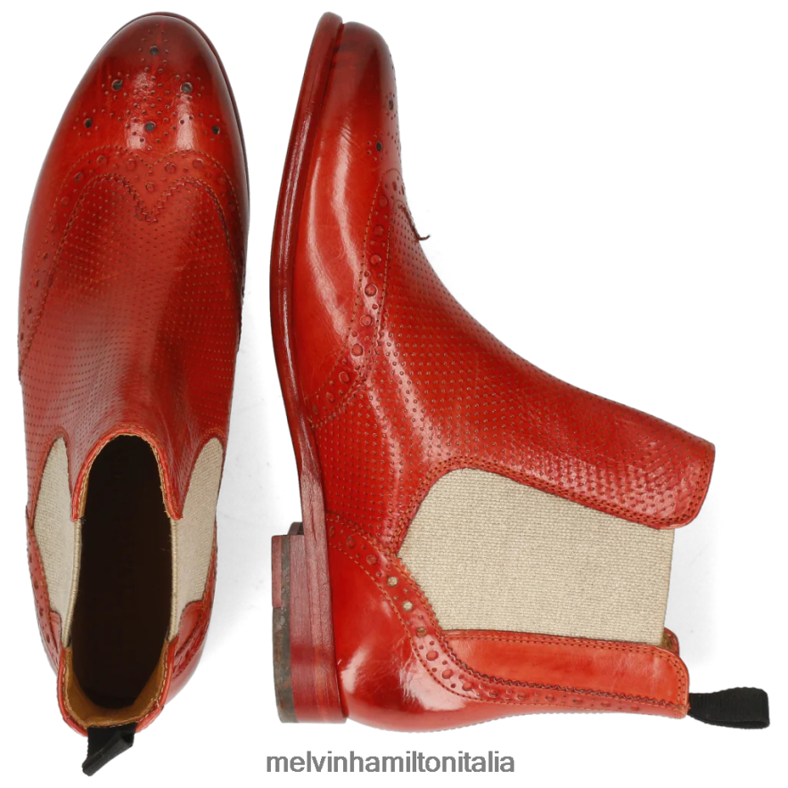 esso Melvin & Hamilton donne Selina 6 rosso stivaletti L80P2P1072