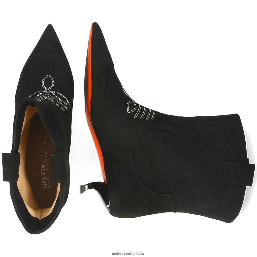 esso Melvin & Hamilton donne aurora 1 nero stivaletti L80P2P843