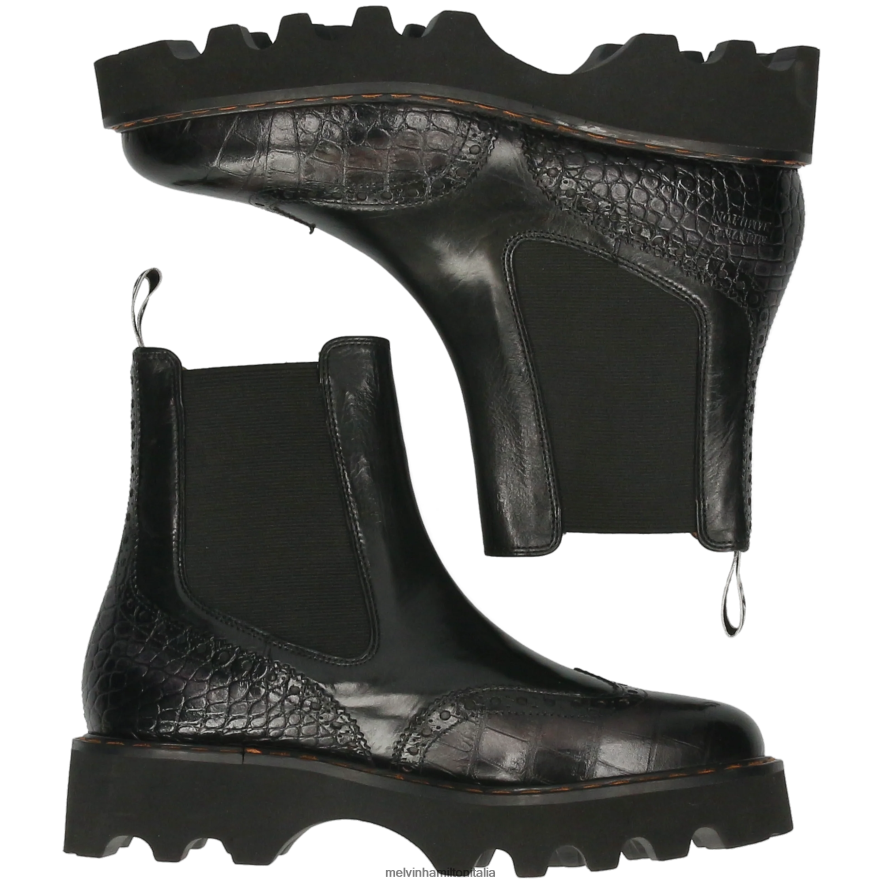 esso Melvin & Hamilton donne megan 37 nero stivaletti L80P2P911