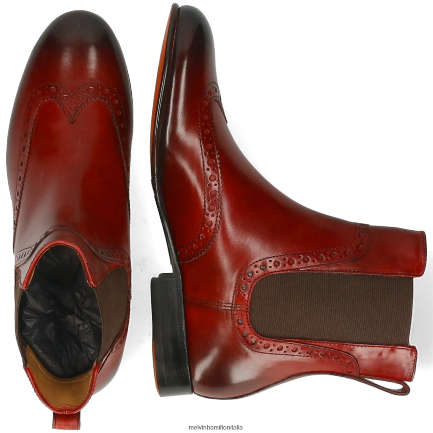esso Melvin & Hamilton donne sortita 192 rosso stivaletti L80P2P833