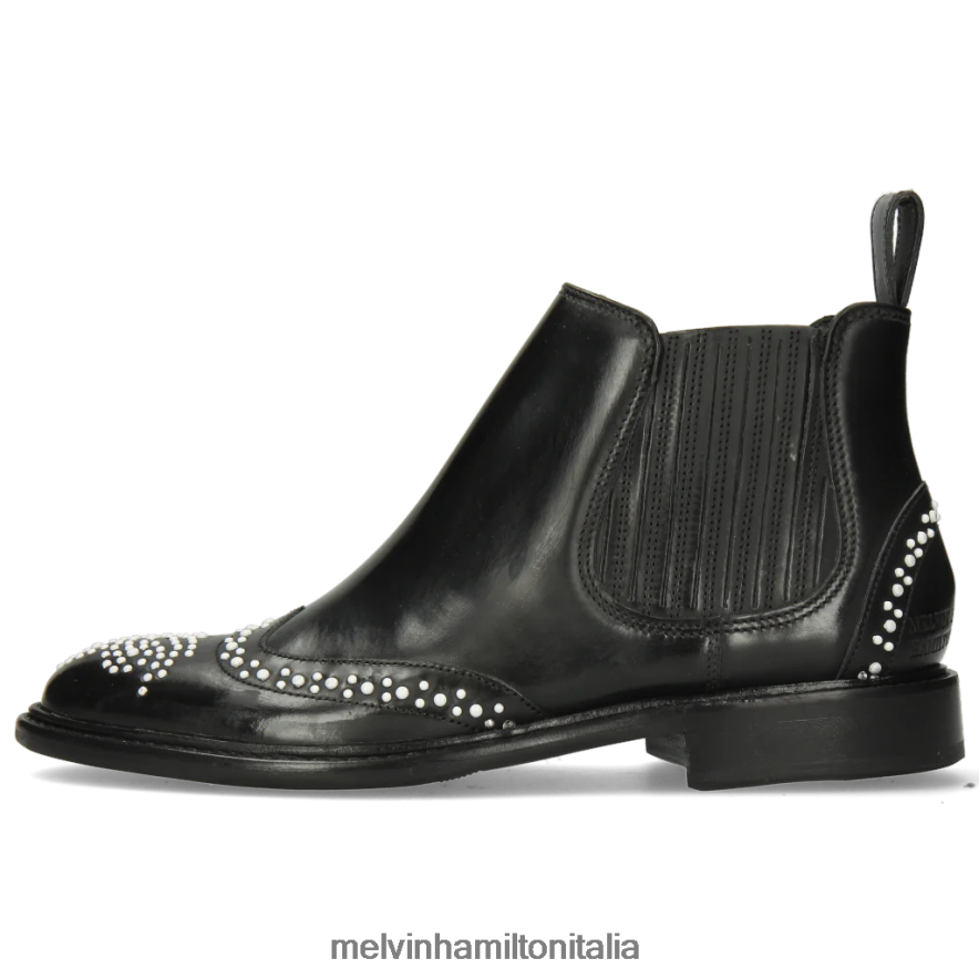 esso Melvin & Hamilton donne sortita 46 nero stivaletti L80P2P1061