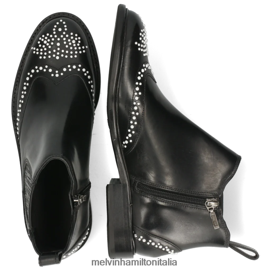 esso Melvin & Hamilton donne sortita 46 nero stivaletti L80P2P1061