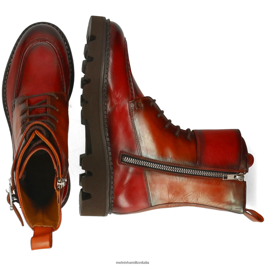 esso Melvin & Hamilton donne giada 37 arancia stivali L80P2P1197