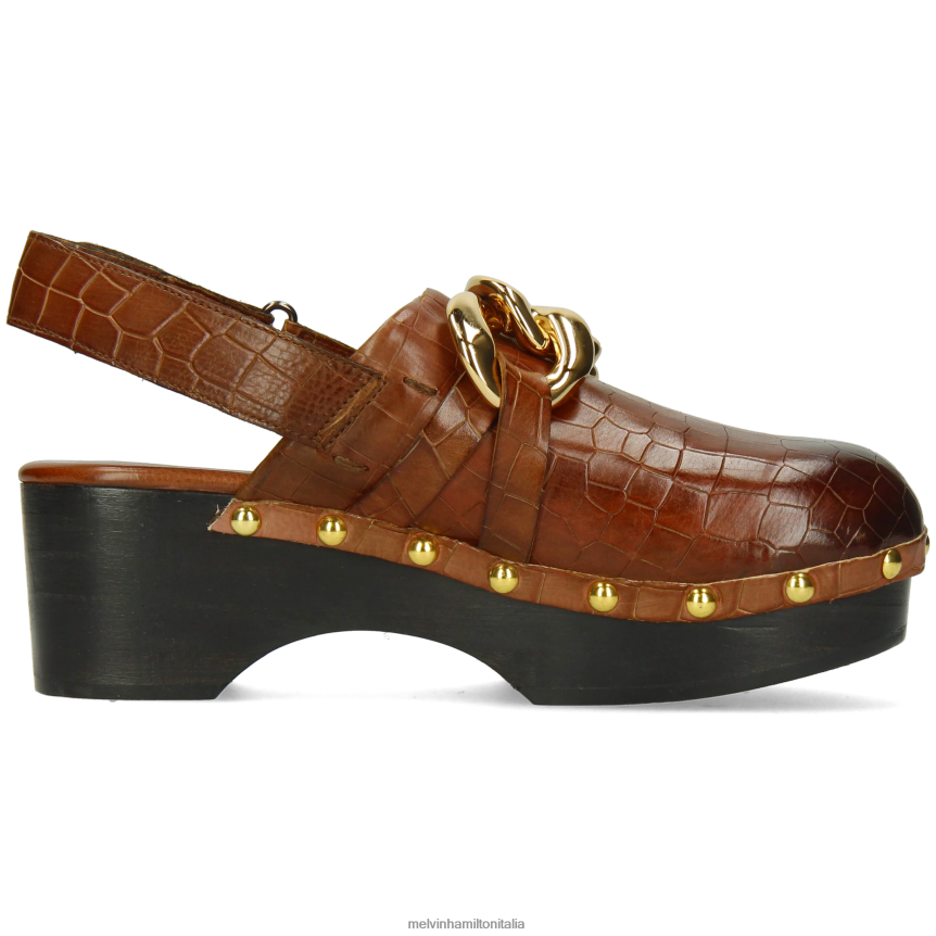 esso Melvin & Hamilton donne flora 1 marrone zoccoli DLT2BB1986