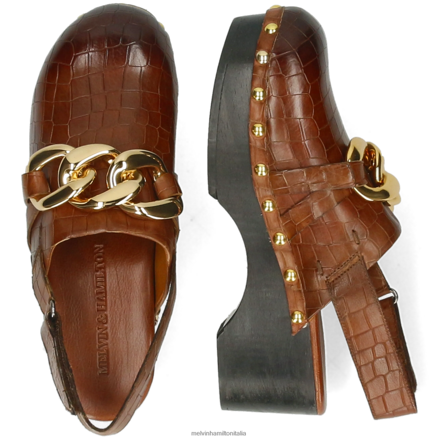 esso Melvin & Hamilton donne flora 1 marrone zoccoli DLT2BB1986