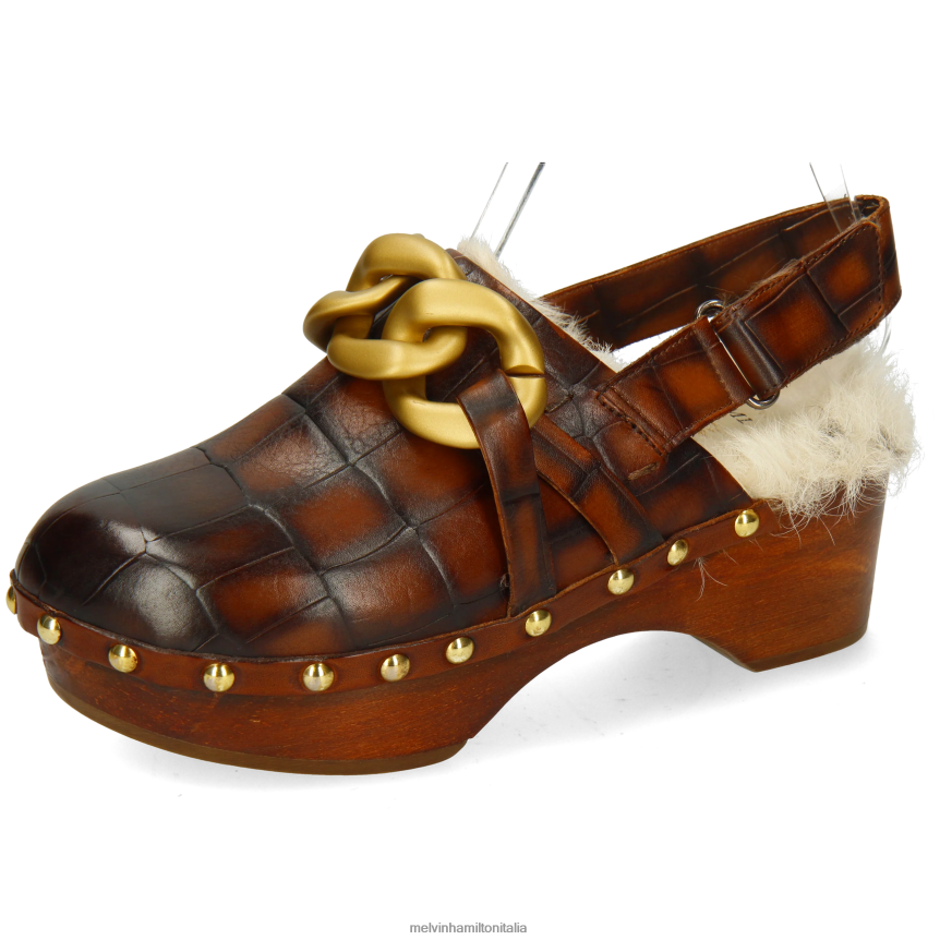 esso Melvin & Hamilton donne flora 1 marrone zoccoli DLT2BB1990