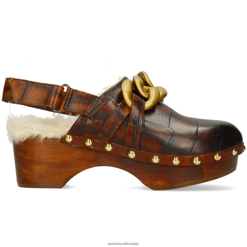 esso Melvin & Hamilton donne flora 1 marrone zoccoli DLT2BB1990