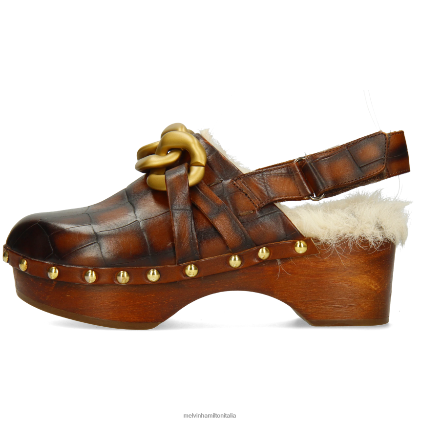 esso Melvin & Hamilton donne flora 1 marrone zoccoli DLT2BB1990