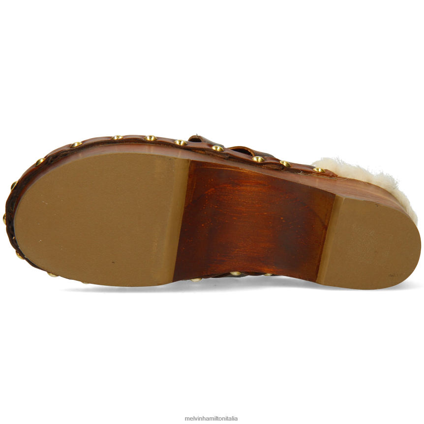 esso Melvin & Hamilton donne flora 1 marrone zoccoli DLT2BB1990
