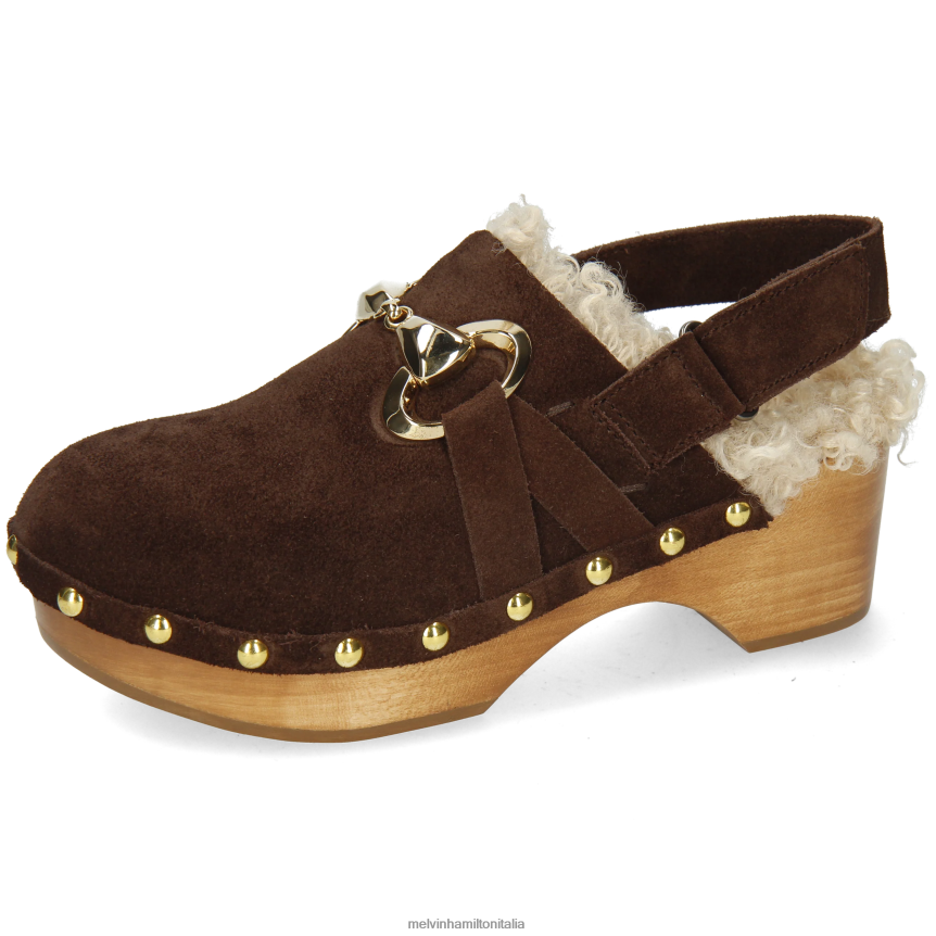 esso Melvin & Hamilton donne flora 1 marrone zoccoli DLT2BB1992