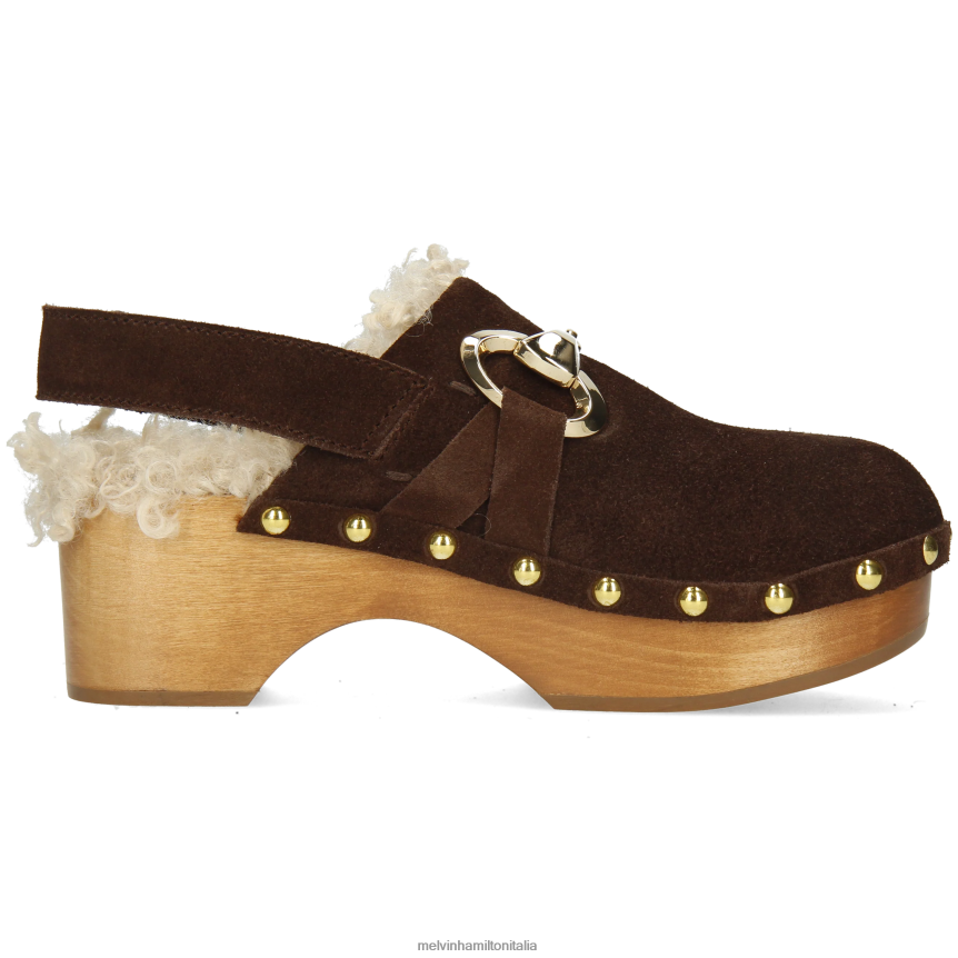esso Melvin & Hamilton donne flora 1 marrone zoccoli DLT2BB1992