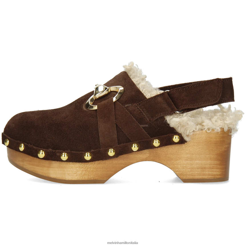 esso Melvin & Hamilton donne flora 1 marrone zoccoli DLT2BB1992